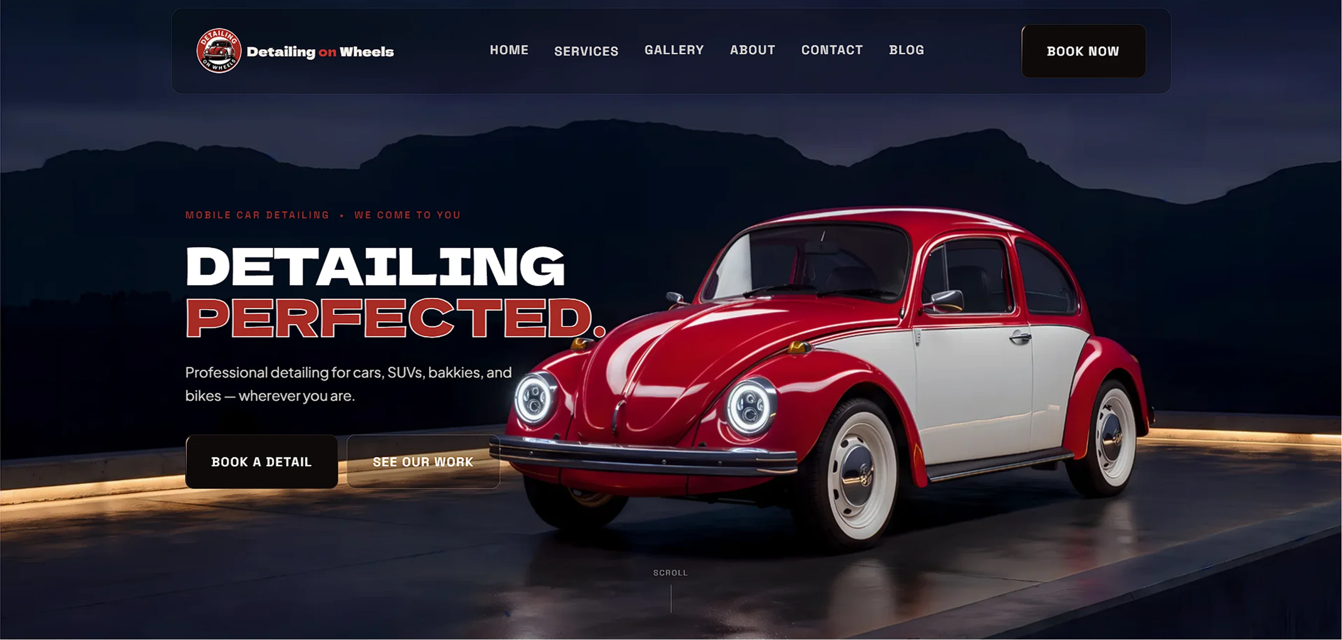 Detailing On Wheels — Mobile Car Detailing website designed by MTJ Digital