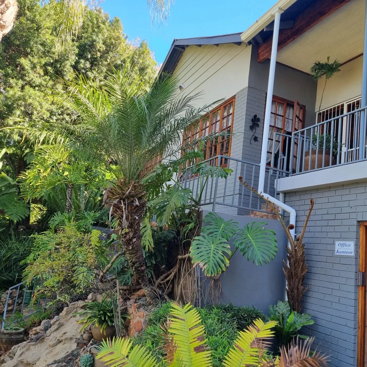 Repainted house exterior with garden