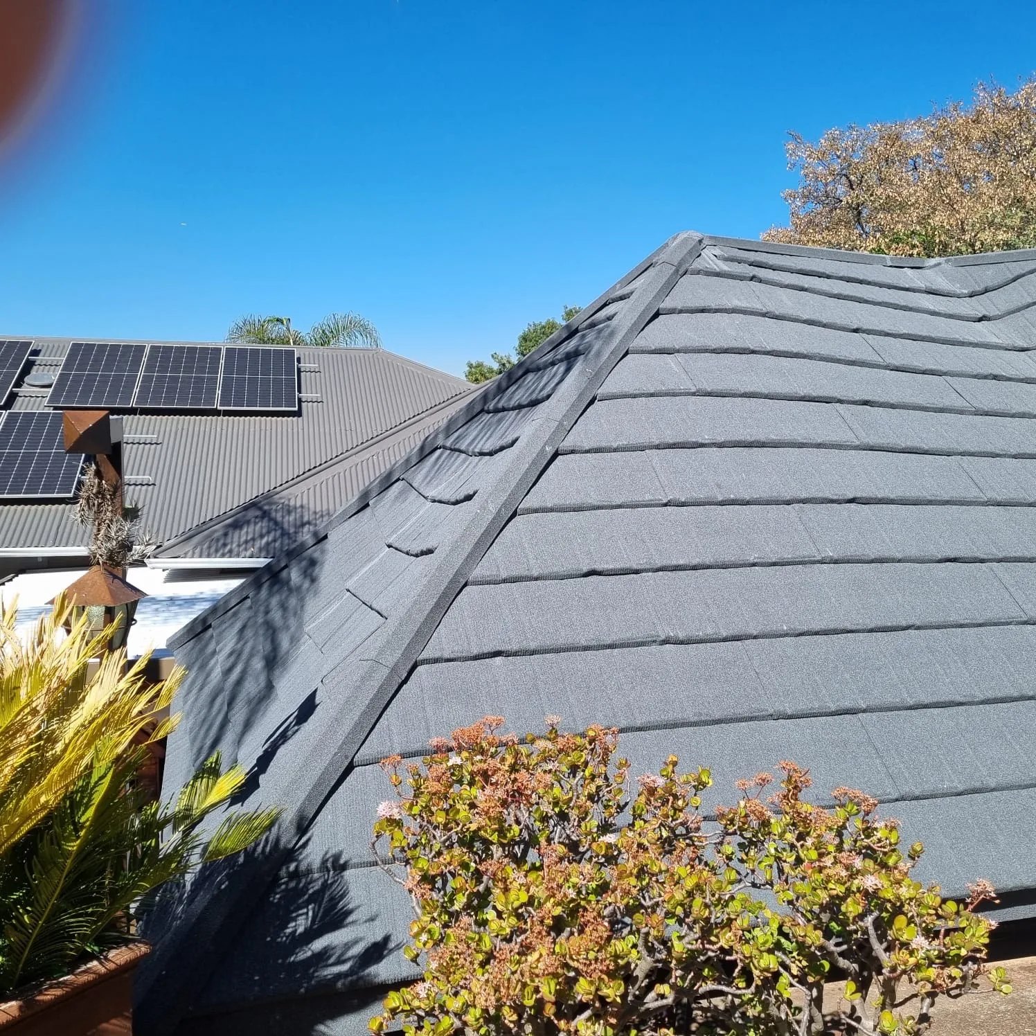 Completed Harvey tile roof conversion from above