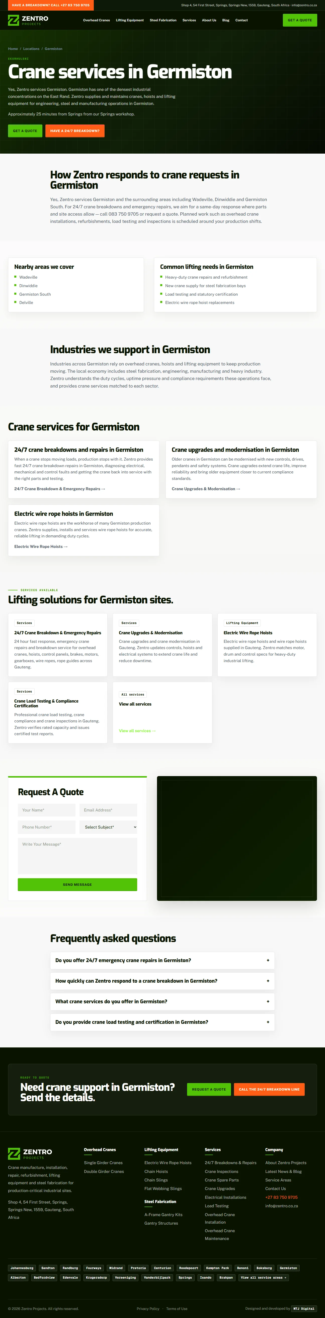 Zentro Germiston location page