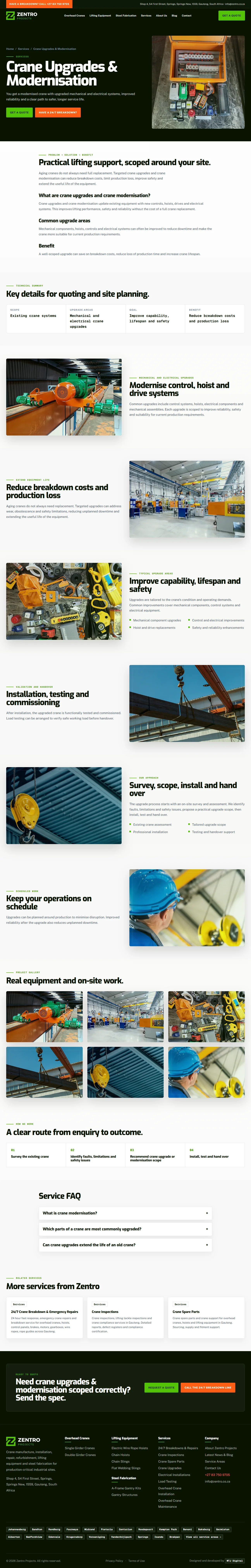 Zentro crane upgrades service detail